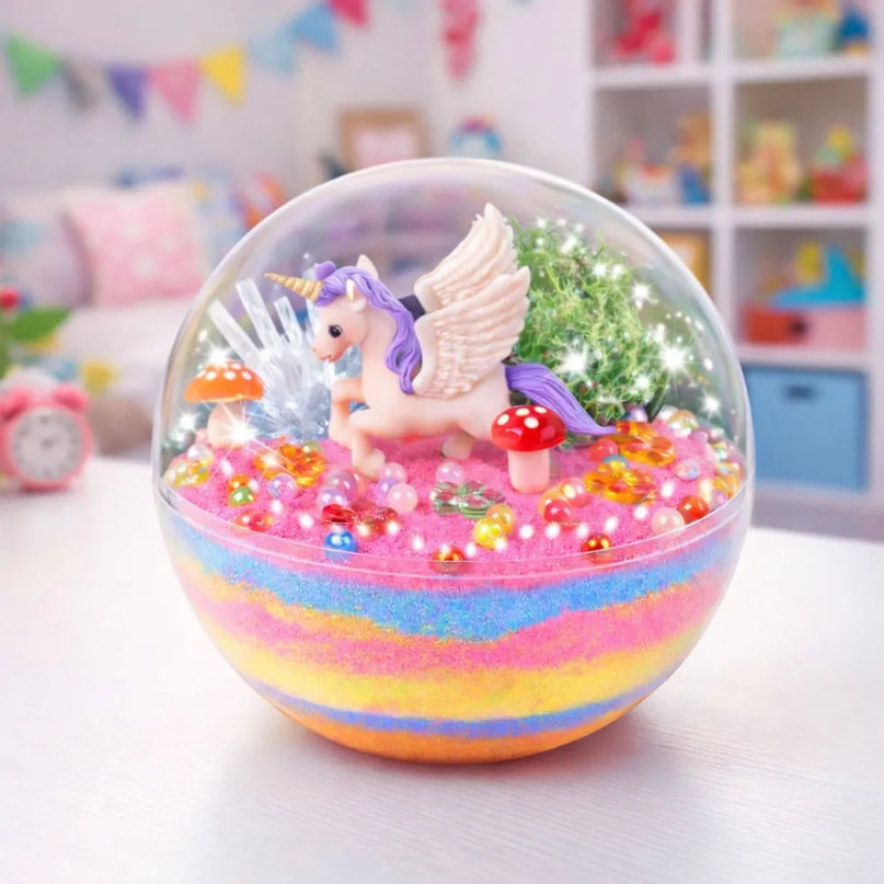 Unicorn Terrarium – kristalų auginimo rinkinys vaikams, vienaragio terariumas