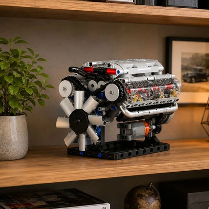 „V8 Engine 552“ – mechaninis V8 variklio konstruktorius su judančiomis dalimis