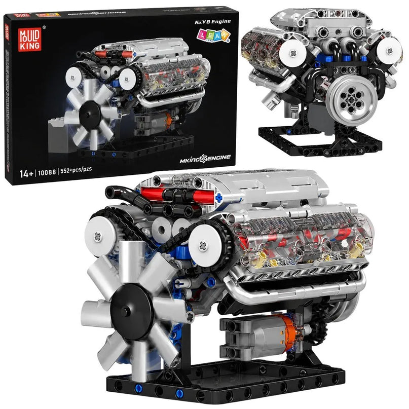 „V8 Engine 552“ – mechaninis V8 variklio konstruktorius su judančiomis dalimis