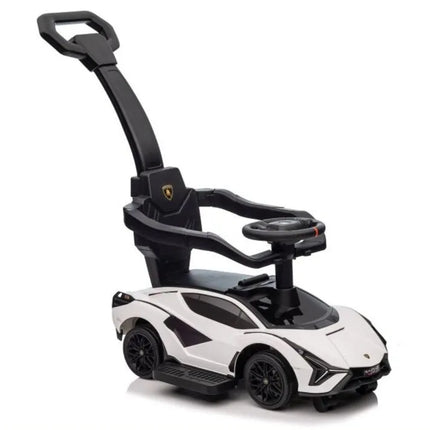 Vaikiška stumiama mašinėlė Lamborghini QLS‑996T – balta