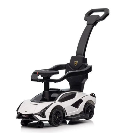 Vaikiška stumiama mašinėlė Lamborghini QLS‑996T – balta