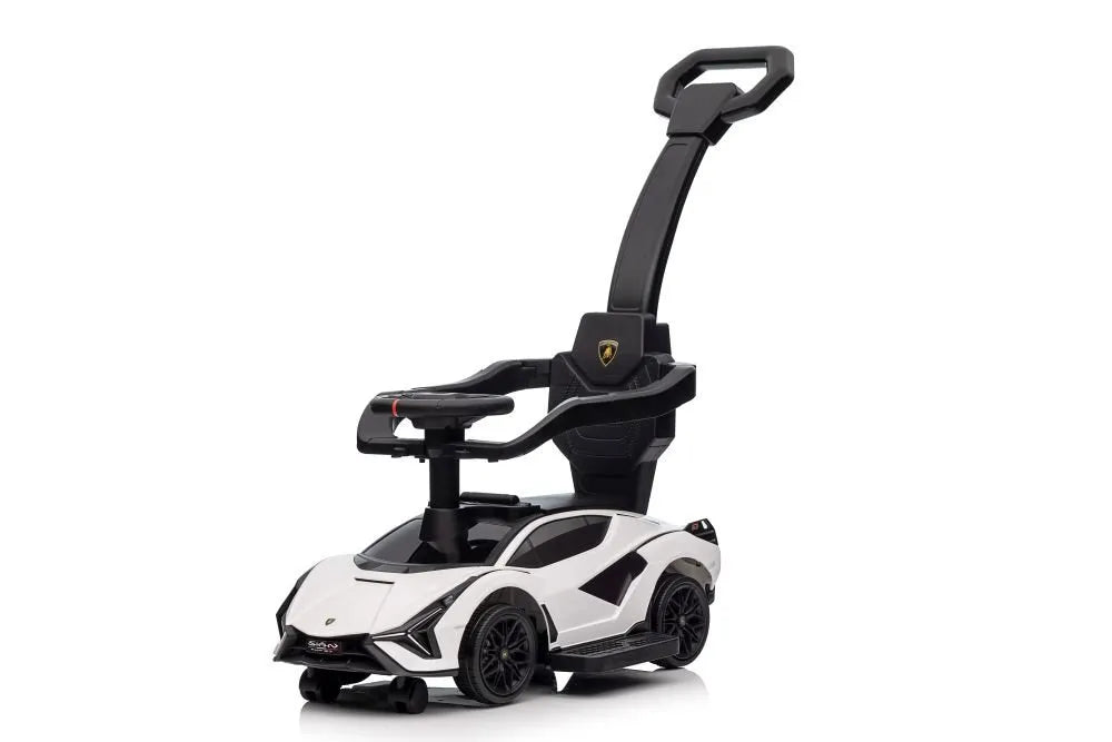 Vaikiška stumiama mašinėlė Lamborghini QLS‑996T – balta
