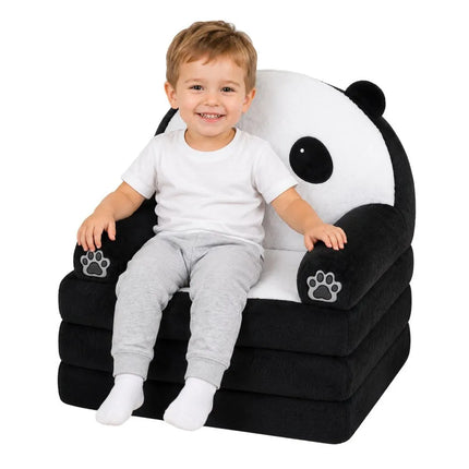Vaikiškas 2‑in‑1 atsilenkiantis krėslas–gultas „Panda“