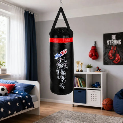 Vaikiškas bokso maišas su Muay Thai pirštinėmis – dydis S