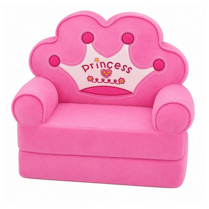 Vaikiškas krėslas‑sofa su princesės karūna