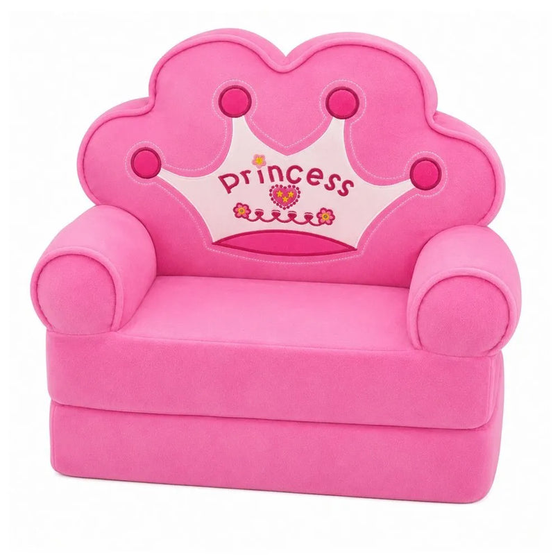 Vaikiškas krėslas‑sofa su princesės karūna