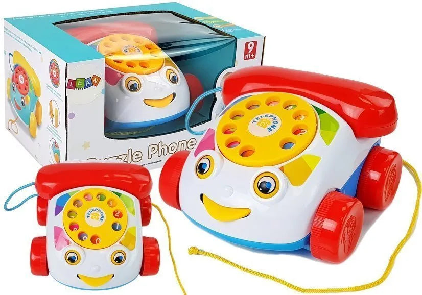 Vaikiškas telefonas ant ratukų – traukiamas
