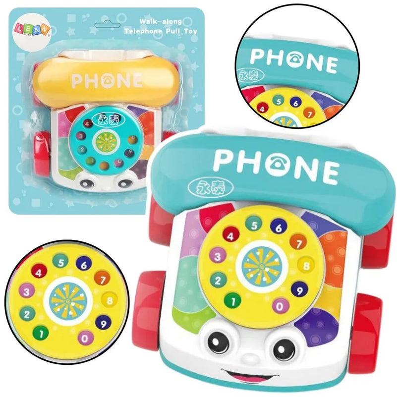 Vaikiškas traukiamas žaislinis telefonas