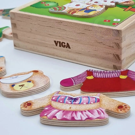 „VIGA“ medinė loginė dėlionė – aprenk meškiuką (mergaitė)