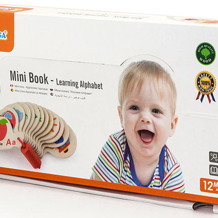 VIGA medinė Montessori abėcėlės ir anglų kalbos mokymosi knygelė