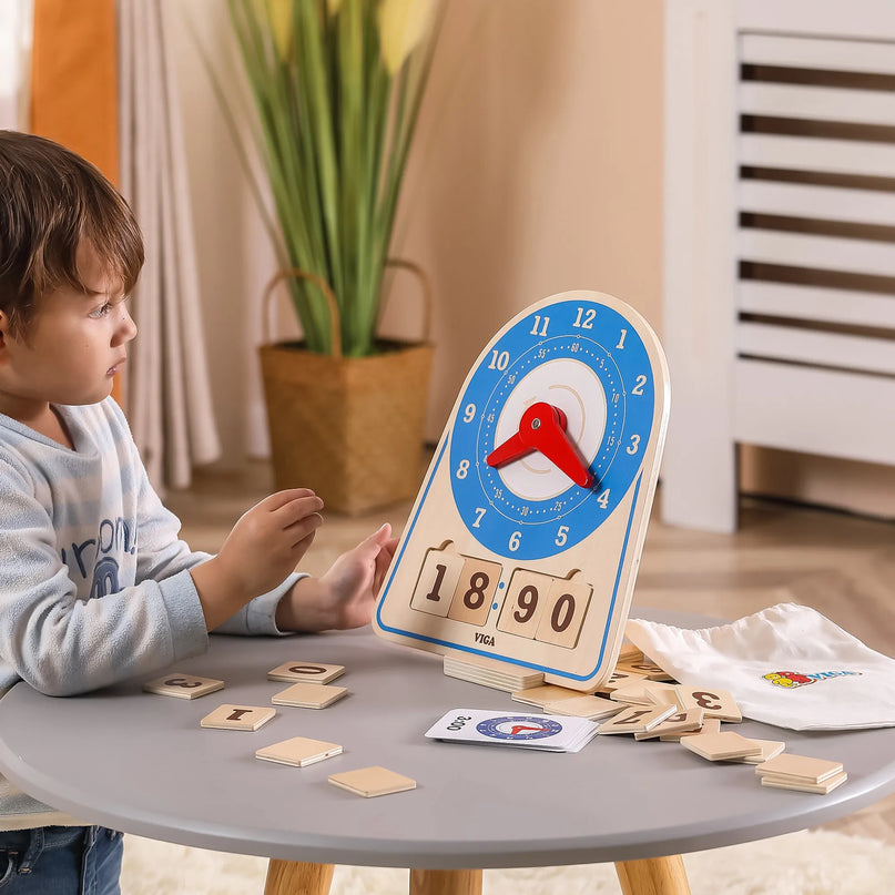 VIGA medinis Montessori laikrodis – mokymasis pažinti laiką