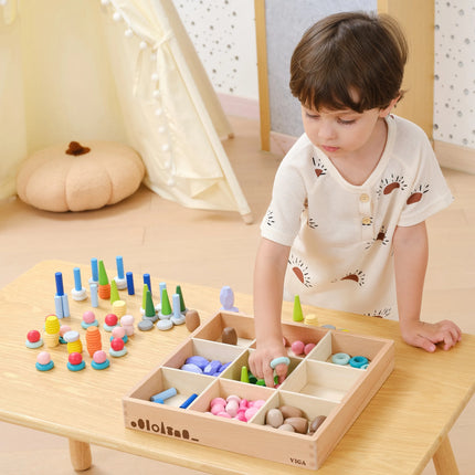 Viga Montessori medinis rūšiuoklis – 141 el.