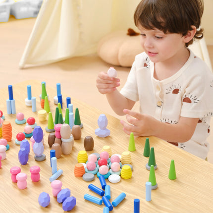 Viga Montessori medinis rūšiuoklis – 141 el.