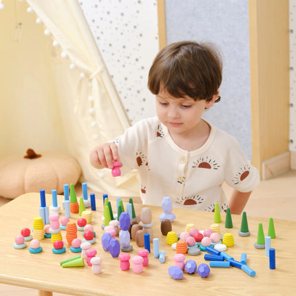 Viga Montessori medinis rūšiuoklis – 141 el.