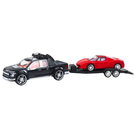 Visureigio rinkinys su priekaba ir sportiniu automobiliu