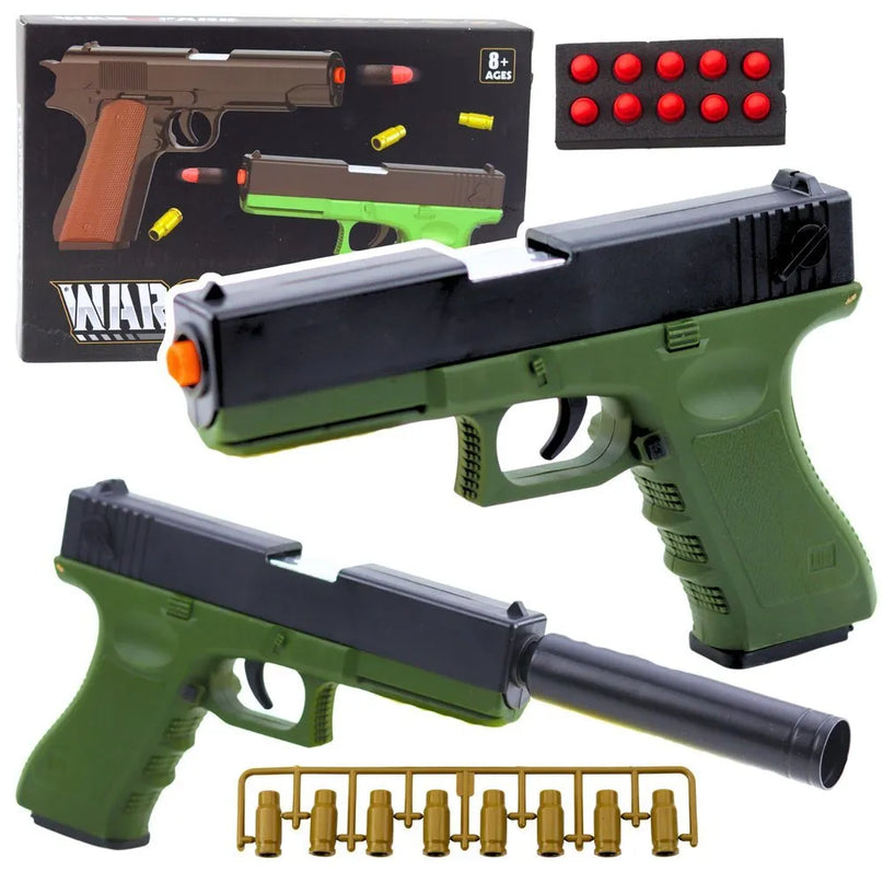 Warfare žalias putų šautuvas su gilzėmis