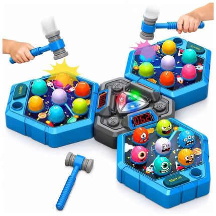 Whack-A-Mole 3 žaidėjų elektroninis arkadinis žaidimas su plaktukais