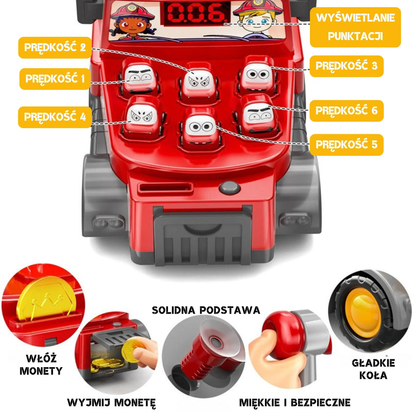 Woopie 2in1 gaisrinės sunkvežimis su žaidimu „Užmušk kurmį“