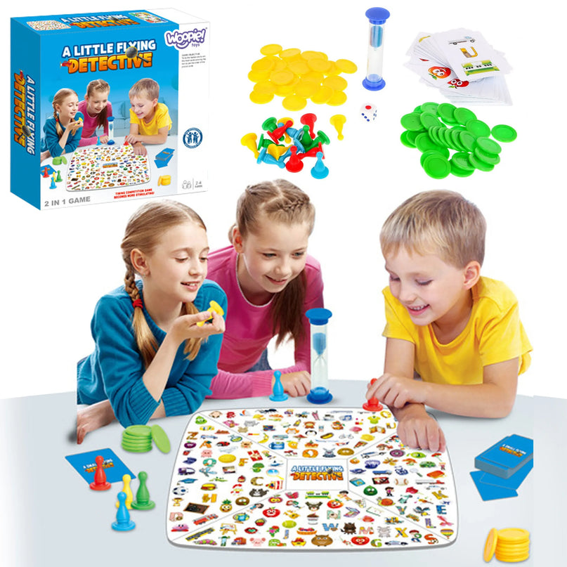 WOOPIE „2in1 mažasis detektyvas ir Ludo“ – dvipusis stalo žaidimas vaikams, 4+