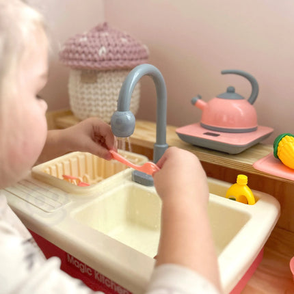 WOOPIE 2in1 virtuvėlė su kriaukle ir tekančiu vandeniu