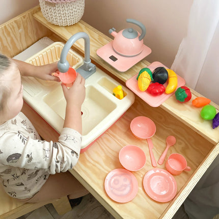 WOOPIE 2in1 virtuvėlė su kriaukle ir tekančiu vandeniu