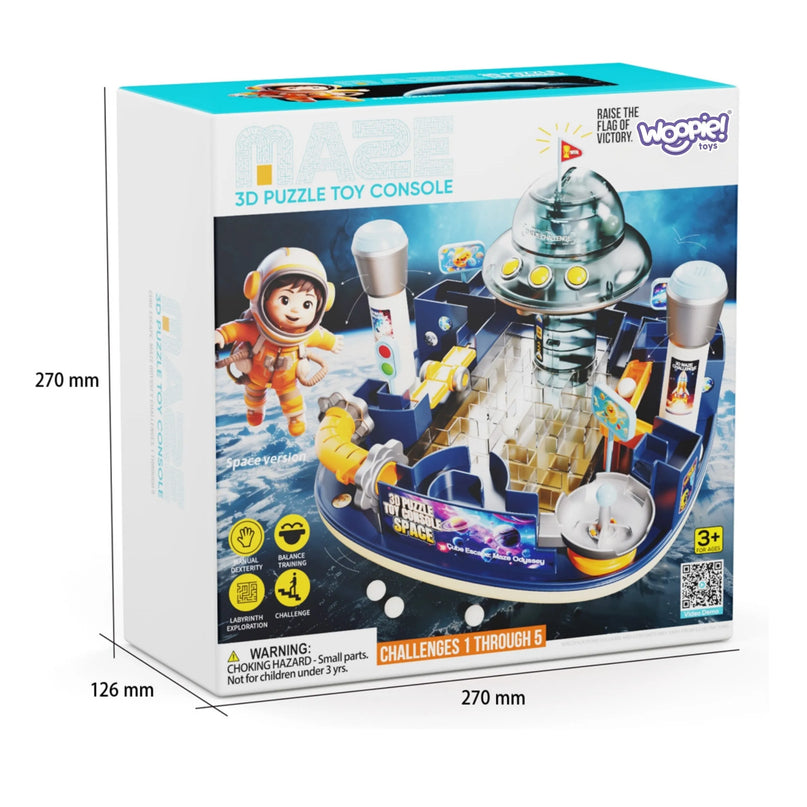 Woopie 3D loginė konsolė „Maze Odyssey“ – kosminis labirintas su metalinėmis kulkėmis