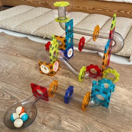 Woopie 3D magnetinės kaladėlės „Rutuliukų trasa“ (113 el.)
