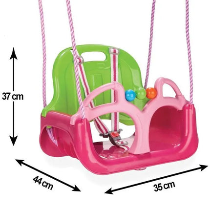 Woopie 3in1 rožinė supynė su saugos diržais