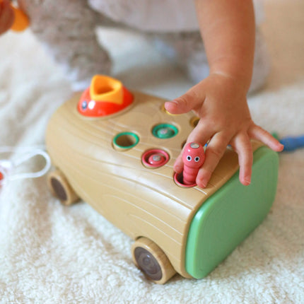 Woopie 3in1 žaislas: traukiamas vežimėlis + kalimo žaidimas + magnetinis vabaliukų gaudymas