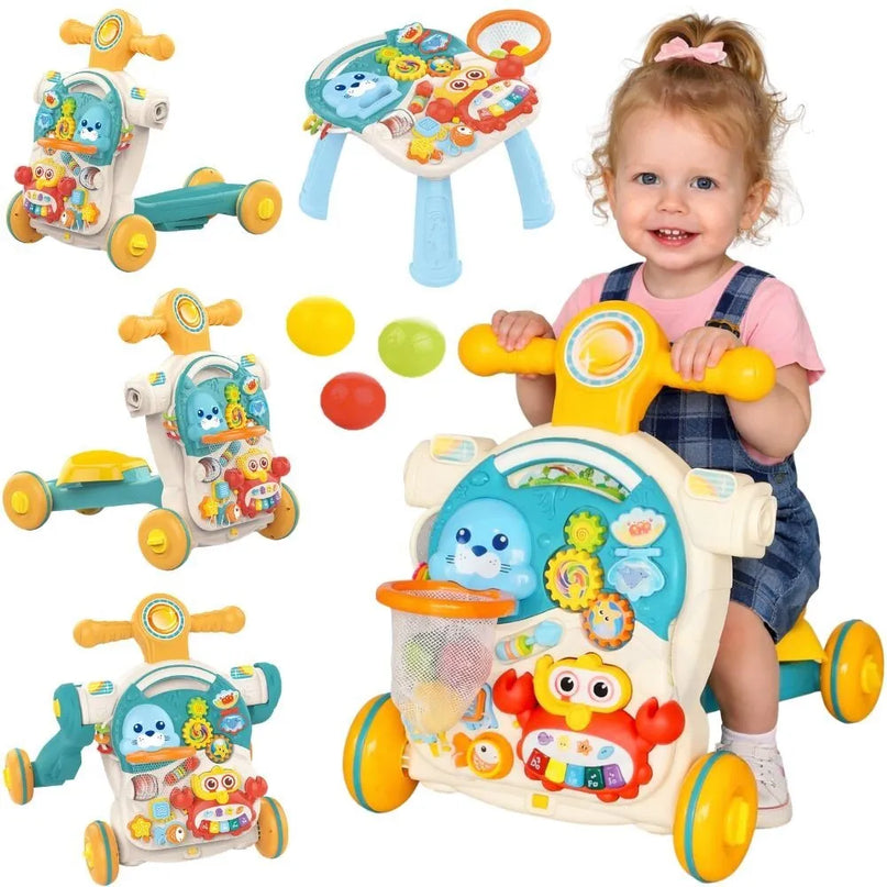 Woopie 4in1 stumdukas–vaikštynė–važiuoklė–edukacinis staliukas „Baby“