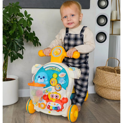Woopie 4in1 stumdukas–vaikštynė–važiuoklė–edukacinis staliukas „Baby“