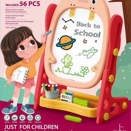 Woopie 8in1 dvipusė magnetinė piešimo, rašymo ir žaidimų lenta