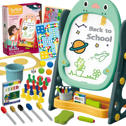 Woopie 8in1 dvipusė magnetinė piešimo, rašymo ir žaidimų lenta