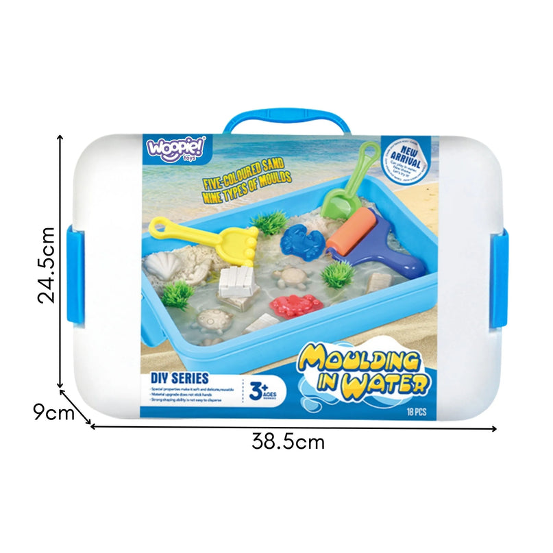 Woopie 900 g vandeniui atsparaus kinetinio smėlio rinkinys