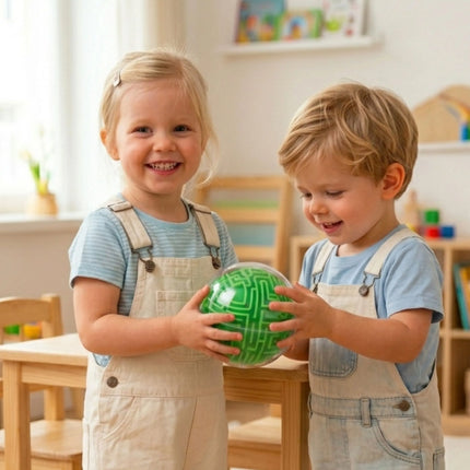 Woopie „Amaze Ball“ – 3D labirinto kamuolys, 10 cm, su metaliniu rutuliuku