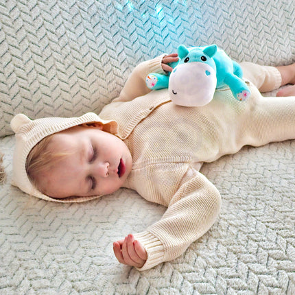 „WOOPIE BABY“ 2-in-1 projektorius ir migdukas – pliušinis hipopotamas