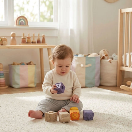 Woopie Baby sensorinės kaladėlės 12 vnt.
