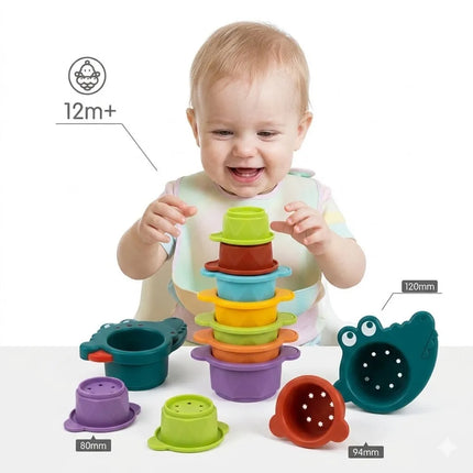 WOOPIE BABY vonios žaislas krokodilas su perpildymo puodeliais