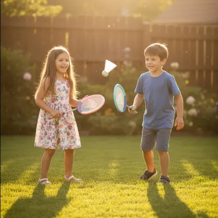 WOOPIE „Badminton Set“ – vaikų badmintonas su 2 raketėmis ir 2 plunksnelėmis