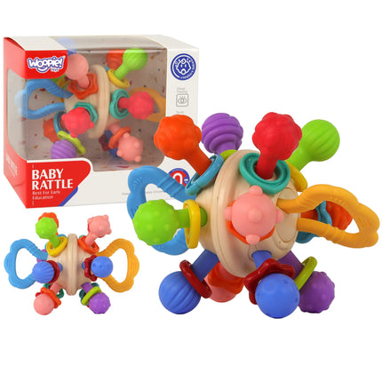 WOOPIE „Ball Rattle“ – kamuoliuko formos barškutis–kramtukas kūdikiams, 0+