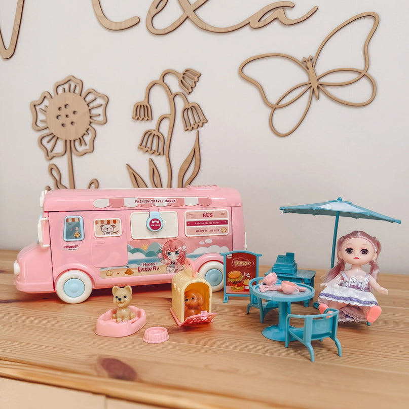 WOOPIE Camper 2 in 1 XXL lėlių namelis ir kemperio rinkinys