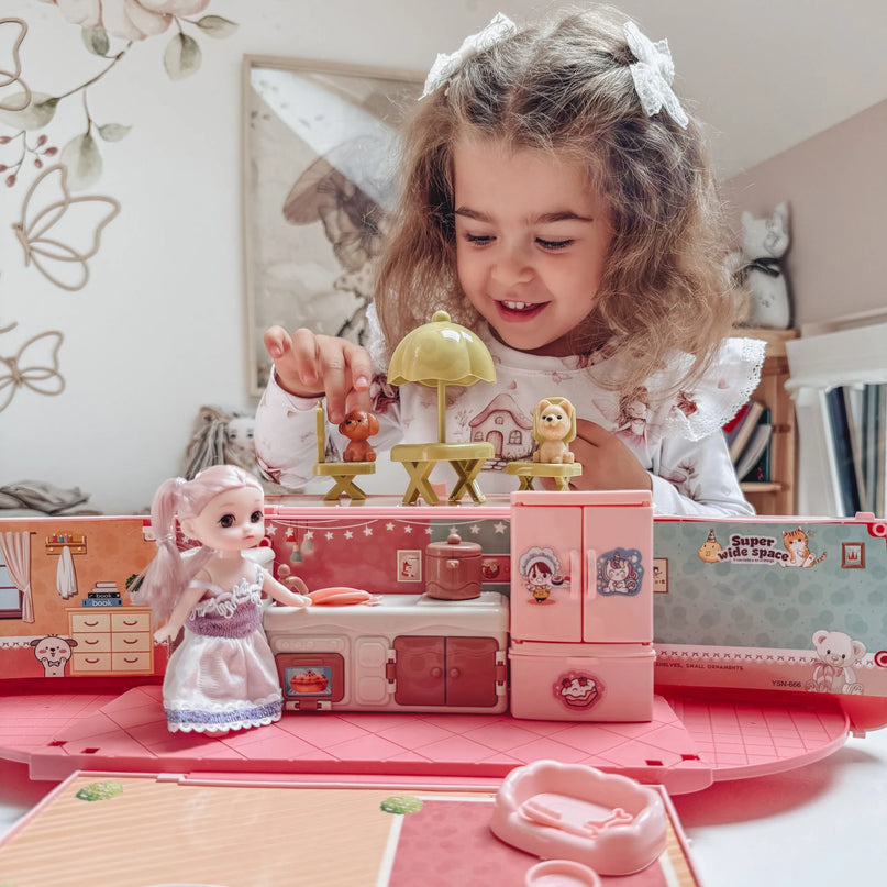 WOOPIE Camper 2 in 1 XXL lėlių namelis ir kemperio rinkinys