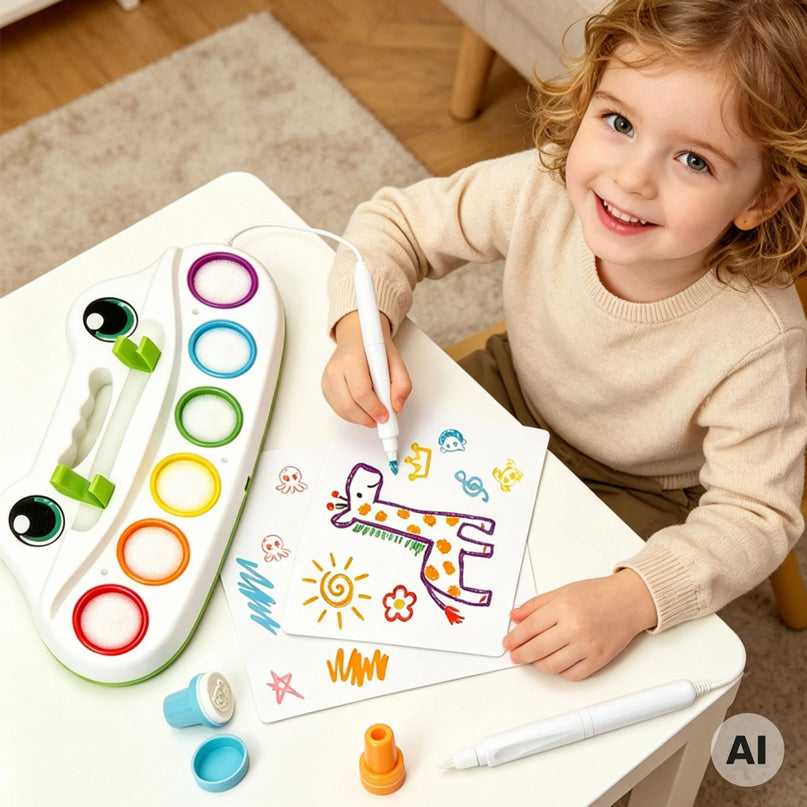 WOOPIE Color Draw kūrybinis piešimo rinkinys su šviečiančiu teptuku