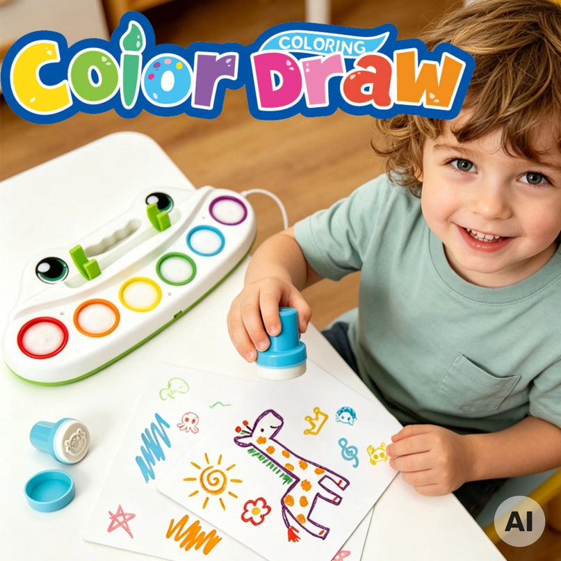 WOOPIE Color Draw kūrybinis piešimo rinkinys su šviečiančiu teptuku