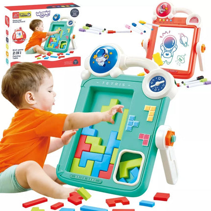 WOOPIE dvipusė piešimo lenta 2in1 Tetris žaidimas