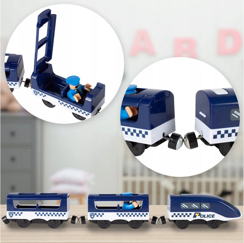 WOOPIE elektrinis traukinio ir policijos trasos rinkinys su sraigtasparniu