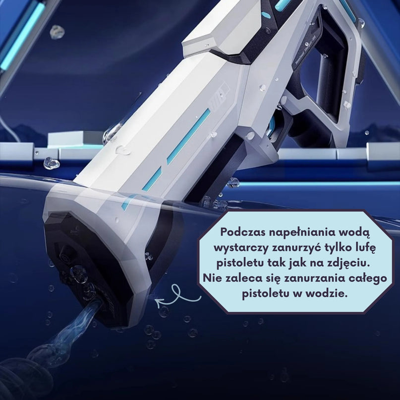 WOOPIE elektrinis vandens pistoletas su automatiniu ir rankiniu šaudymo režimu