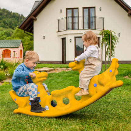 WOOPIE geltonas daugiavaikis dinozaurų supamasis žaislas