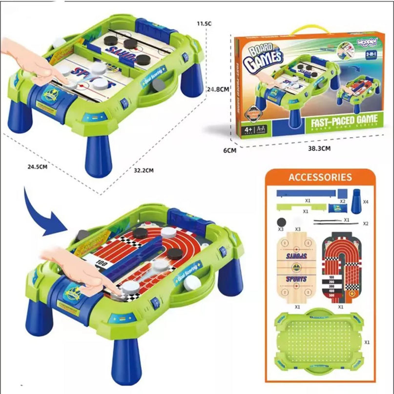 Arkadinis žaidimas 2in1 Mini ledo ritulio lenktynės