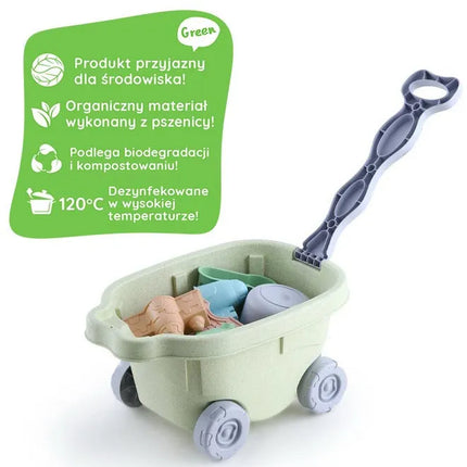 WOOPIE GREEN ekologiškas smėlio karučio rinkinys vaikams, 3+